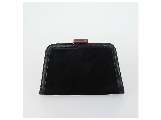 Borsa Gucci Bamboo Salvatore Ferragamo in pelle scamosciata 2 pezzi Nero Marrone Auth 154197 - vista 3