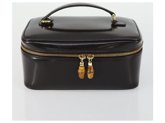 Borsa Gucci Bamboo Salvatore Ferragamo in pelle scamosciata 2 pezzi Nero Marrone Auth 154197 - vista 9