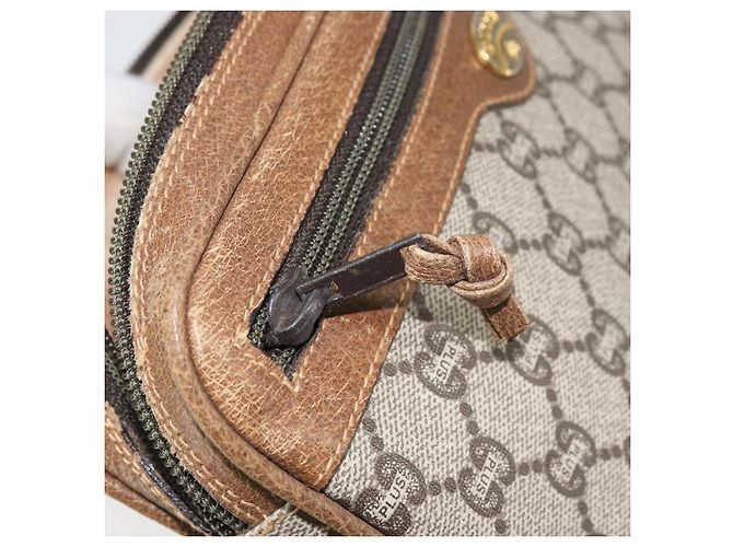 GUCCI GG Plus Supreme Clutch Bag PVC Beige Oro Auth bs31804 D'oro - vista 20