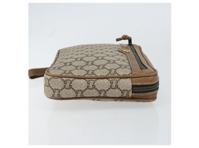 GUCCI GG Plus Supreme Clutch Bag PVC Beige Oro Auth bs31804 D'oro - vista 3