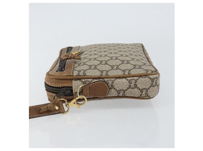 GUCCI GG Plus Supreme Clutch Bag PVC Beige Oro Auth bs31804 D'oro - vista 4