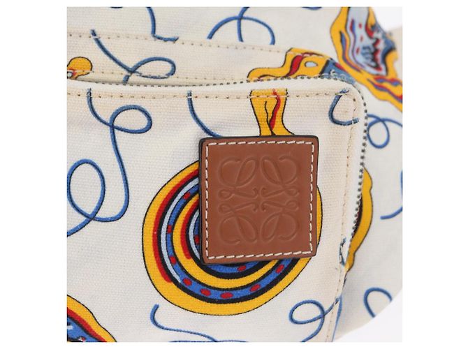 LOEWE Marsupio in Tela Bianco Argento Auth bs31816 - vista 17