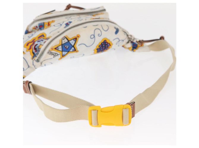 LOEWE Marsupio in Tela Bianco Argento Auth bs31816 - vista 7