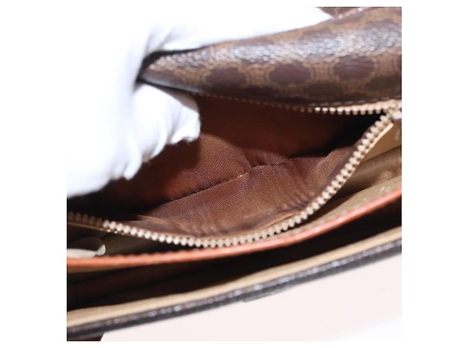 Céline Sac à épaule en toile Macadam CELINE en cuir PVC marron doré Auth 157008 - vue 11