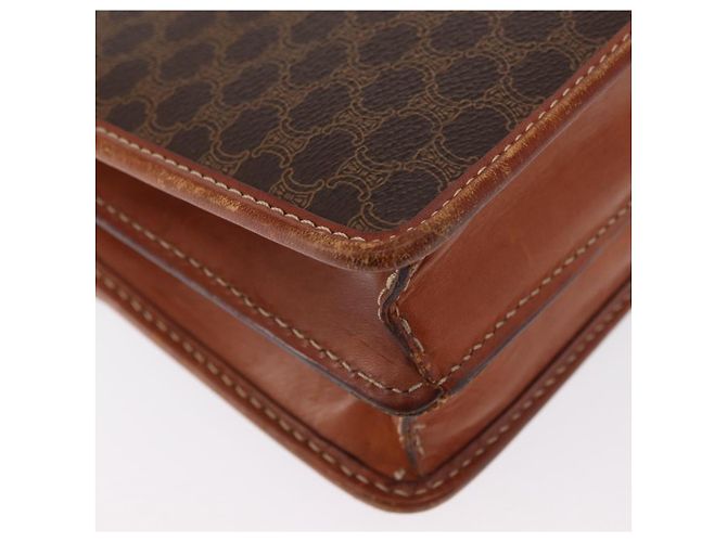 Céline Sac à épaule en toile Macadam CELINE en cuir PVC marron doré Auth 157008 - vue 16