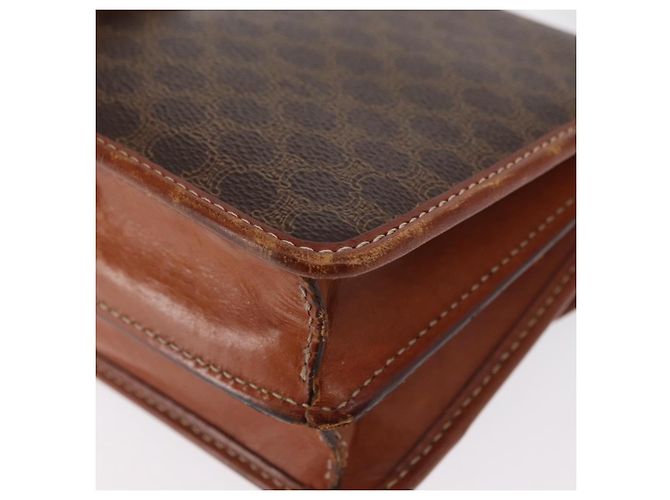 Céline Sac à épaule en toile Macadam CELINE en cuir PVC marron doré Auth 157008 - vue 17