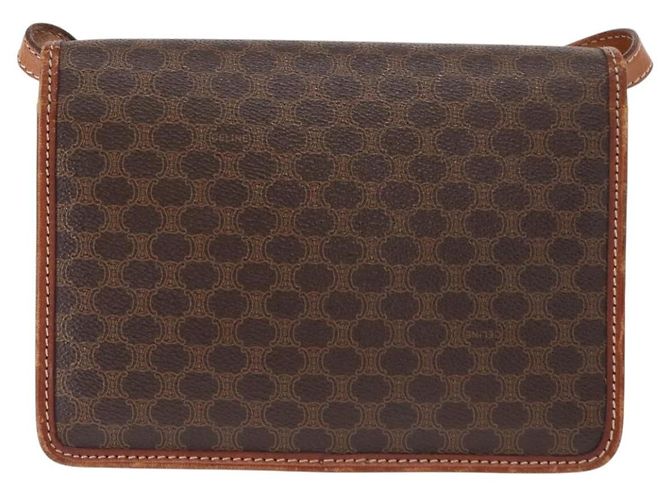 Céline Sac à épaule en toile Macadam CELINE en cuir PVC marron doré Auth 157008 - vue 2