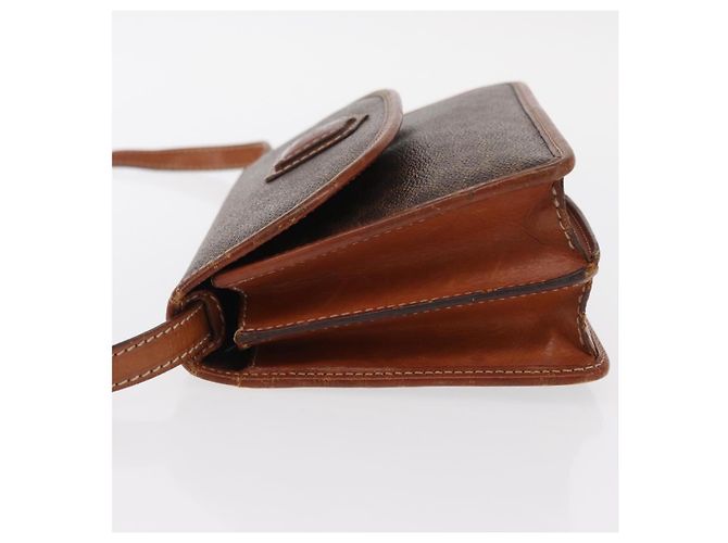 Céline Sac à épaule en toile Macadam CELINE en cuir PVC marron doré Auth 157008 - vue 4
