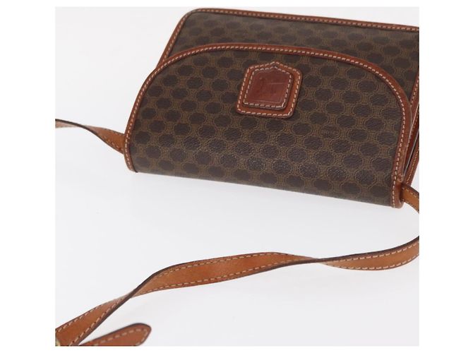 Céline Sac à épaule en toile Macadam CELINE en cuir PVC marron doré Auth 157008 - vue 6