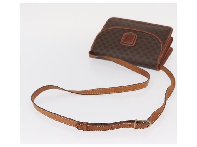 Céline Sac à épaule en toile Macadam CELINE en cuir PVC marron doré Auth 157008 - vue 7