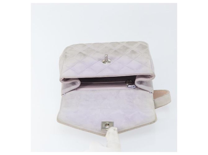 CHANEL Borsa Matelassé in Suede Viola Argento CC Auth 158159 Porpora - vista 18