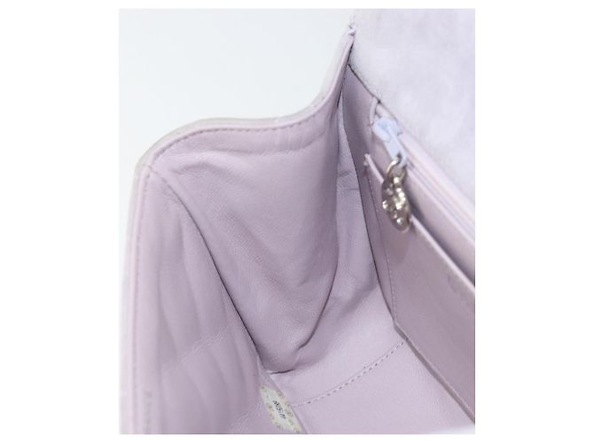 CHANEL Borsa Matelassé in Suede Viola Argento CC Auth 158159 Porpora - vista 21