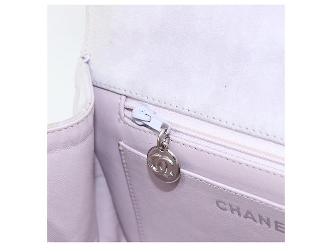 CHANEL Borsa Matelassé in Suede Viola Argento CC Auth 158159 Porpora - vista 22