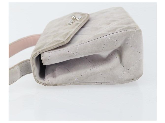 CHANEL Borsa Matelassé in Suede Viola Argento CC Auth 158159 Porpora - vista 4