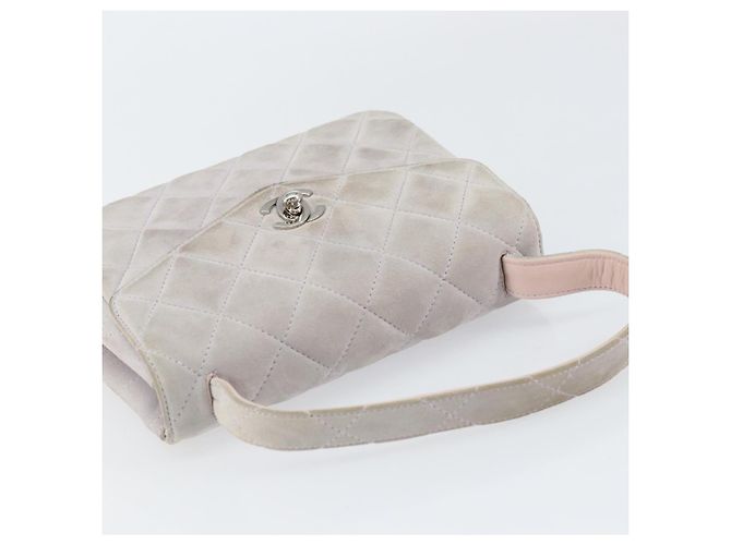 CHANEL Borsa Matelassé in Suede Viola Argento CC Auth 158159 Porpora - vista 6