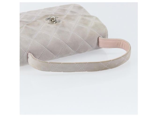 CHANEL Borsa Matelassé in Suede Viola Argento CC Auth 158159 Porpora - vista 7