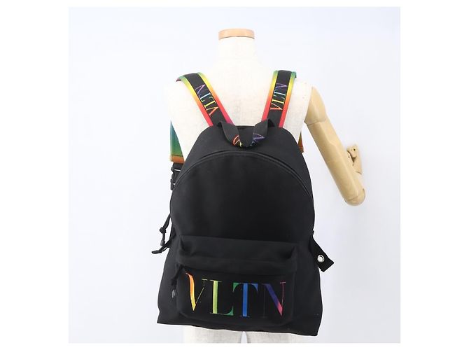 Mochila de nylon negra Valentino Auth ka1198 Negro - vista 23