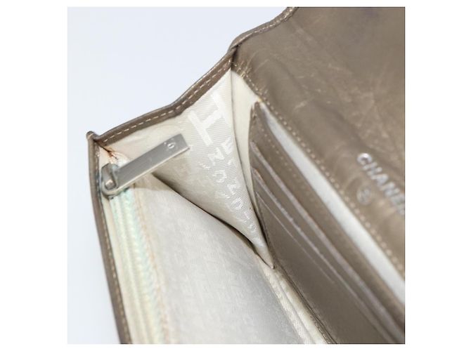CHANEL Cartera Línea Cambon Piel de Cordero Marrón CC Auth 148574 Castaño - vista 18