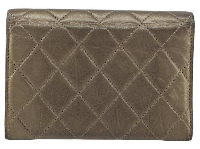 CHANEL Cartera Línea Cambon Piel de Cordero Marrón CC Auth 148574 Castaño - vista 2