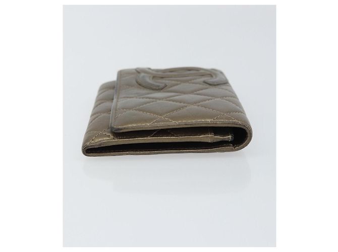 CHANEL Cartera Línea Cambon Piel de Cordero Marrón CC Auth 148574 Castaño - vista 3