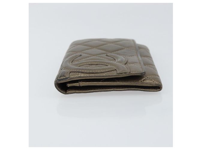 CHANEL Cartera Línea Cambon Piel de Cordero Marrón CC Auth 148574 Castaño - vista 4