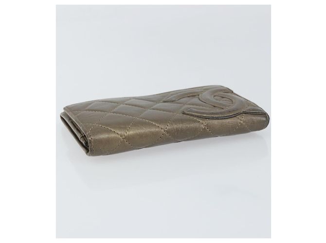 CHANEL Cartera Línea Cambon Piel de Cordero Marrón CC Auth 148574 Castaño - vista 5