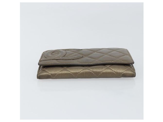 CHANEL Cartera Línea Cambon Piel de Cordero Marrón CC Auth 148574 Castaño - vista 6