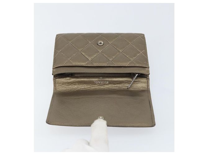 CHANEL Cartera Línea Cambon Piel de Cordero Marrón CC Auth 148574 Castaño - vista 8