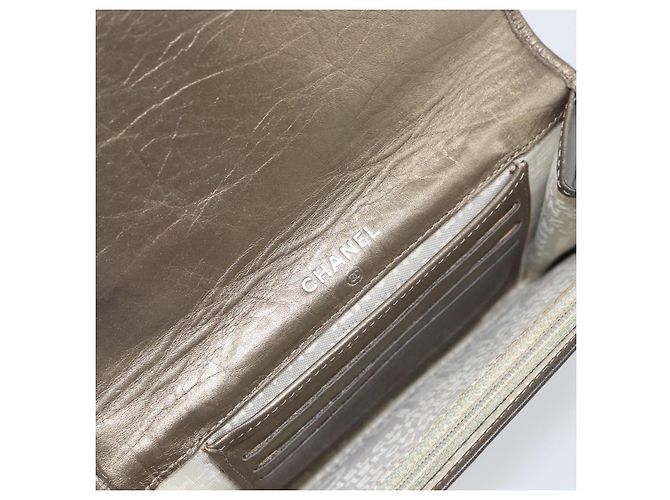 CHANEL Cartera Línea Cambon Piel de Cordero Marrón CC Auth 148574 Castaño - vista 9