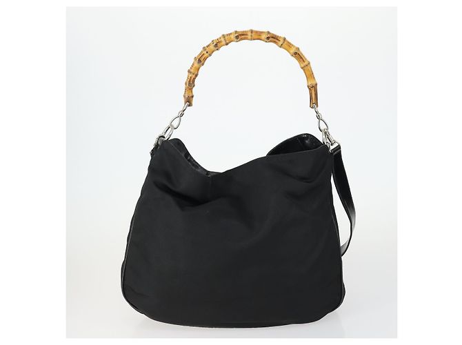 Gucci Borsa a Mano Pouch Nylon Smalto 3 Set Nero Marrone Auth ar13915 - vista 3