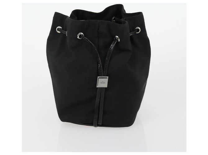 Gucci Borsa a Mano Pouch Nylon Smalto 3 Set Nero Marrone Auth ar13915 - vista 9