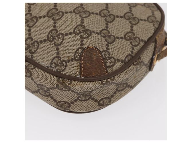 Gucci Borsa GG Supreme Web Sherry Line in PVC beige e oro 89 02 066 Auth 157753 D'oro - vista 17