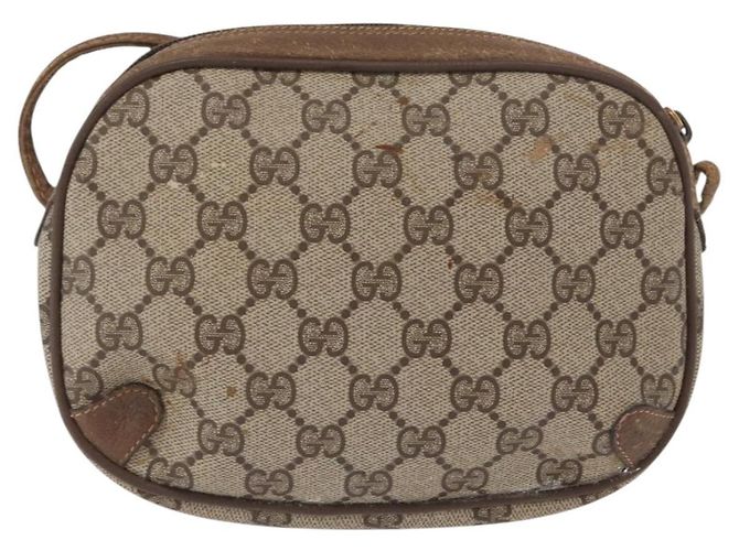 Gucci Borsa GG Supreme Web Sherry Line in PVC beige e oro 89 02 066 Auth 157753 D'oro - vista 2