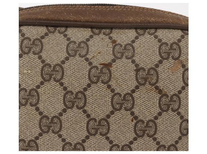 Gucci Borsa GG Supreme Web Sherry Line in PVC beige e oro 89 02 066 Auth 157753 D'oro - vista 3