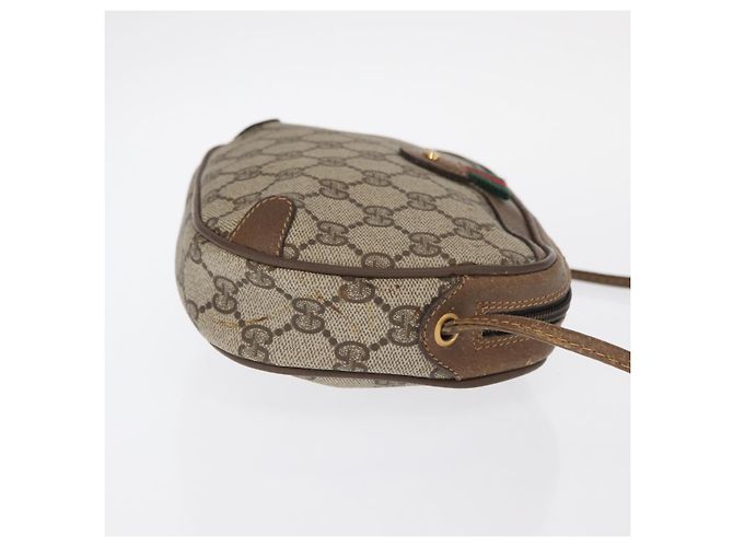 Gucci Borsa GG Supreme Web Sherry Line in PVC beige e oro 89 02 066 Auth 157753 D'oro - vista 4