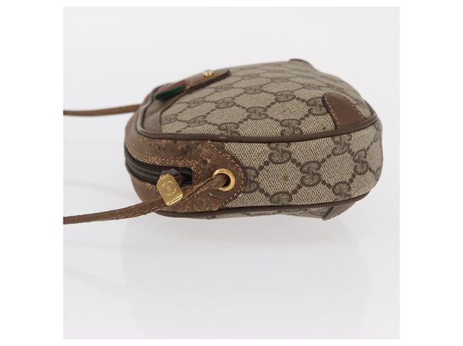 Gucci Borsa GG Supreme Web Sherry Line in PVC beige e oro 89 02 066 Auth 157753 D'oro - vista 5