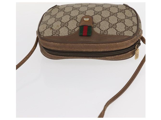 Gucci Borsa GG Supreme Web Sherry Line in PVC beige e oro 89 02 066 Auth 157753 D'oro - vista 7
