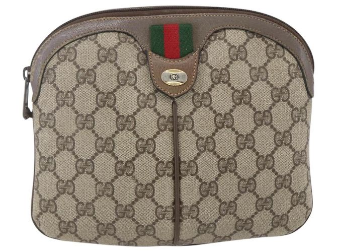 Borsa Sherry Line GG Supreme Web di GUCCI in PVC beige e oro 904 02 047 Auth 157335 D'oro - vista 13