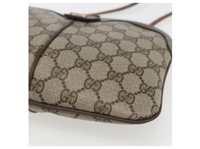 Borsa Sherry Line GG Supreme Web di GUCCI in PVC beige e oro 904 02 047 Auth 157335 D'oro - vista 14