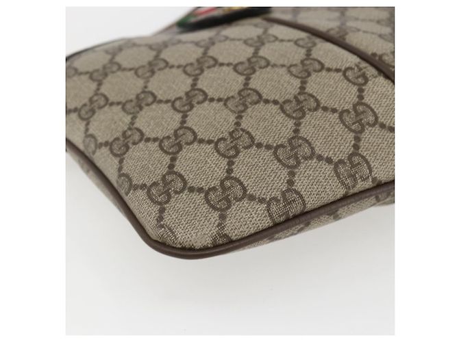 Borsa Sherry Line GG Supreme Web di GUCCI in PVC beige e oro 904 02 047 Auth 157335 D'oro - vista 15
