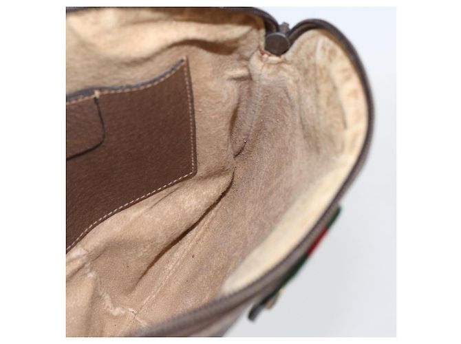 Borsa Sherry Line GG Supreme Web di GUCCI in PVC beige e oro 904 02 047 Auth 157335 D'oro - vista 19
