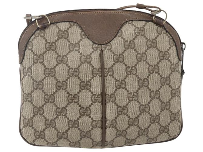 Borsa Sherry Line GG Supreme Web di GUCCI in PVC beige e oro 904 02 047 Auth 157335 D'oro - vista 2