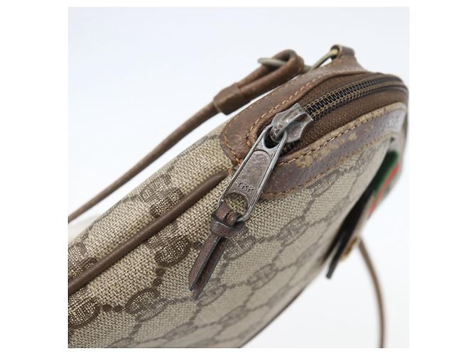 Borsa Sherry Line GG Supreme Web di GUCCI in PVC beige e oro 904 02 047 Auth 157335 D'oro - vista 9