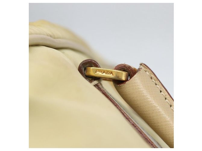 PRADA Borsa a mano in nylon avorio oro Auth 158011 D'oro Crudo - vista 10