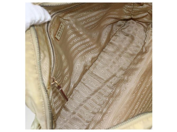 PRADA Borsa a mano in nylon avorio oro Auth 158011 D'oro Crudo - vista 11
