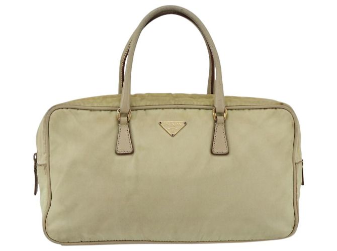PRADA Borsa a mano in nylon avorio oro Auth 158011 D'oro Crudo - vista 13