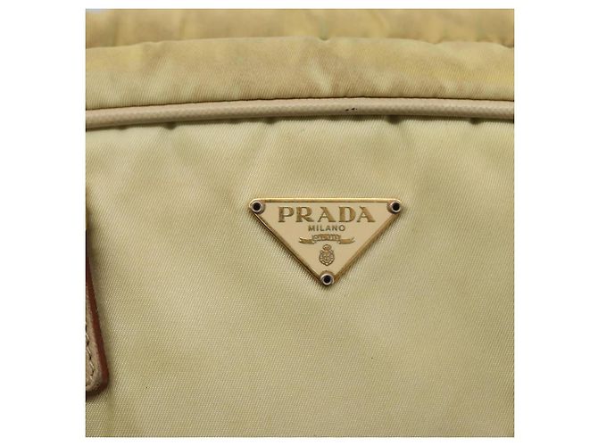 PRADA Borsa a mano in nylon avorio oro Auth 158011 D'oro Crudo - vista 18