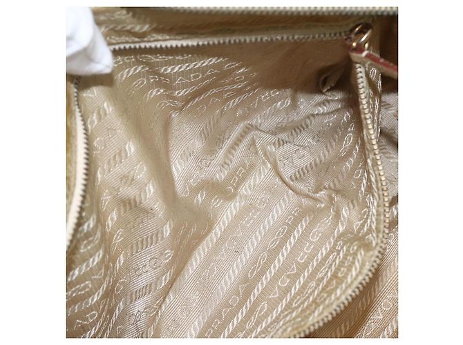 PRADA Borsa a mano in nylon avorio oro Auth 158011 D'oro Crudo - vista 23