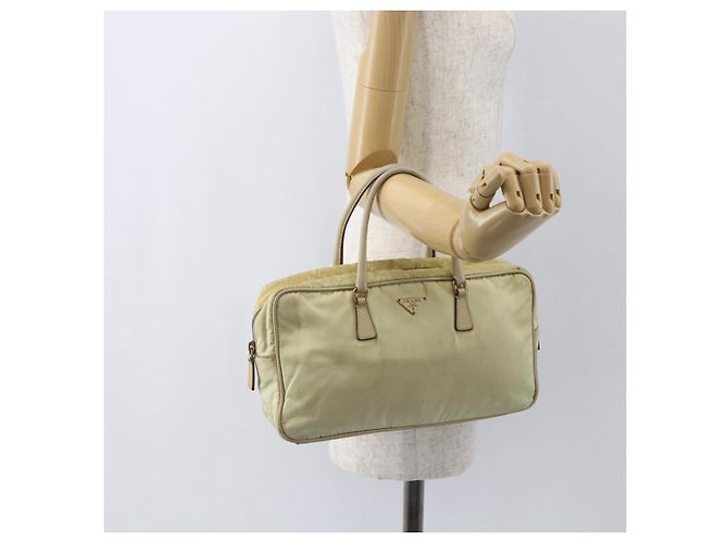 PRADA Borsa a mano in nylon avorio oro Auth 158011 D'oro Crudo - vista 24