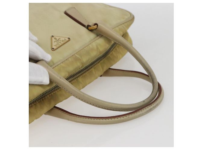 PRADA Borsa a mano in nylon avorio oro Auth 158011 D'oro Crudo - vista 7
